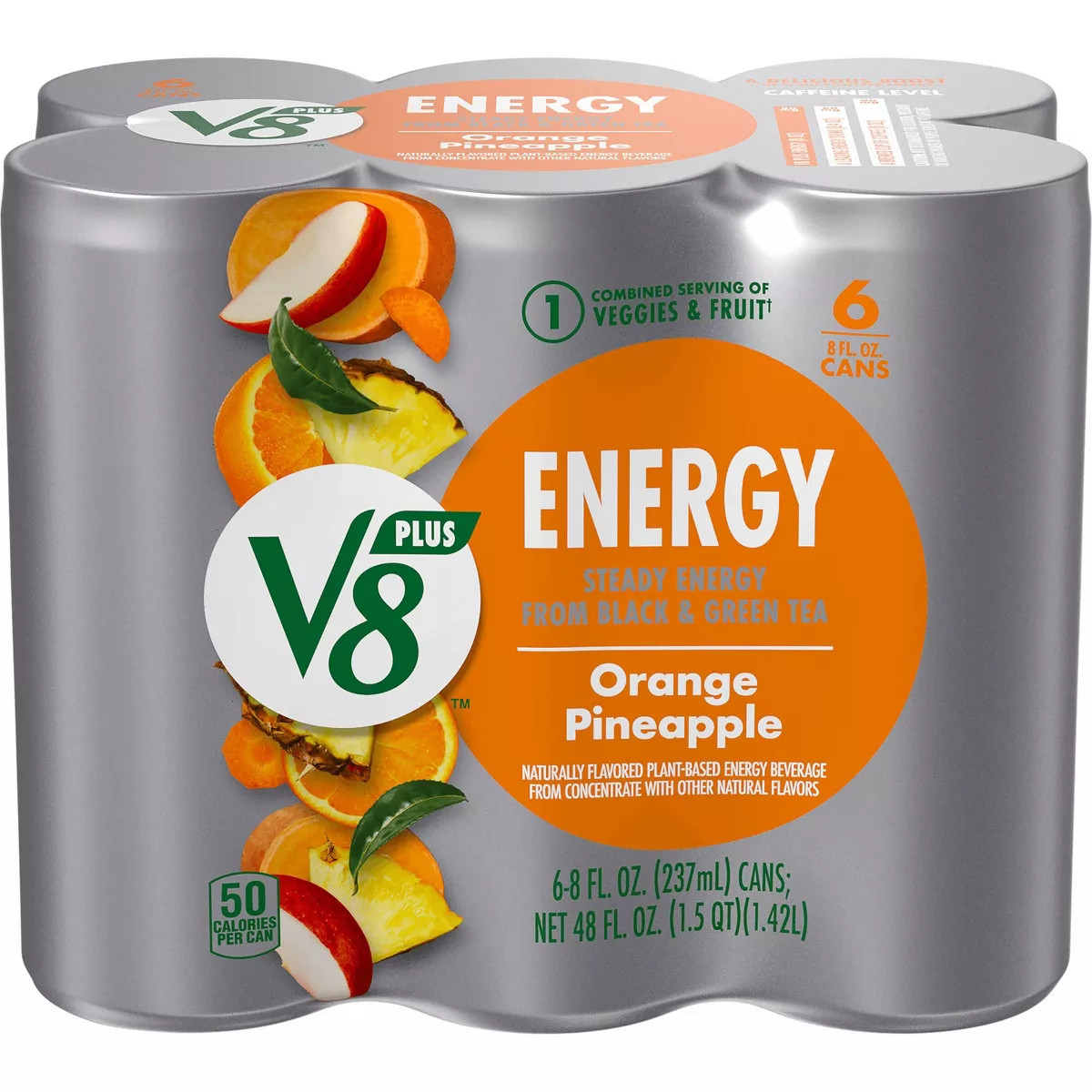 V8 +ENERGY Orange Pineapple Energy Drink - 6pk/8 fl oz Cans | Target