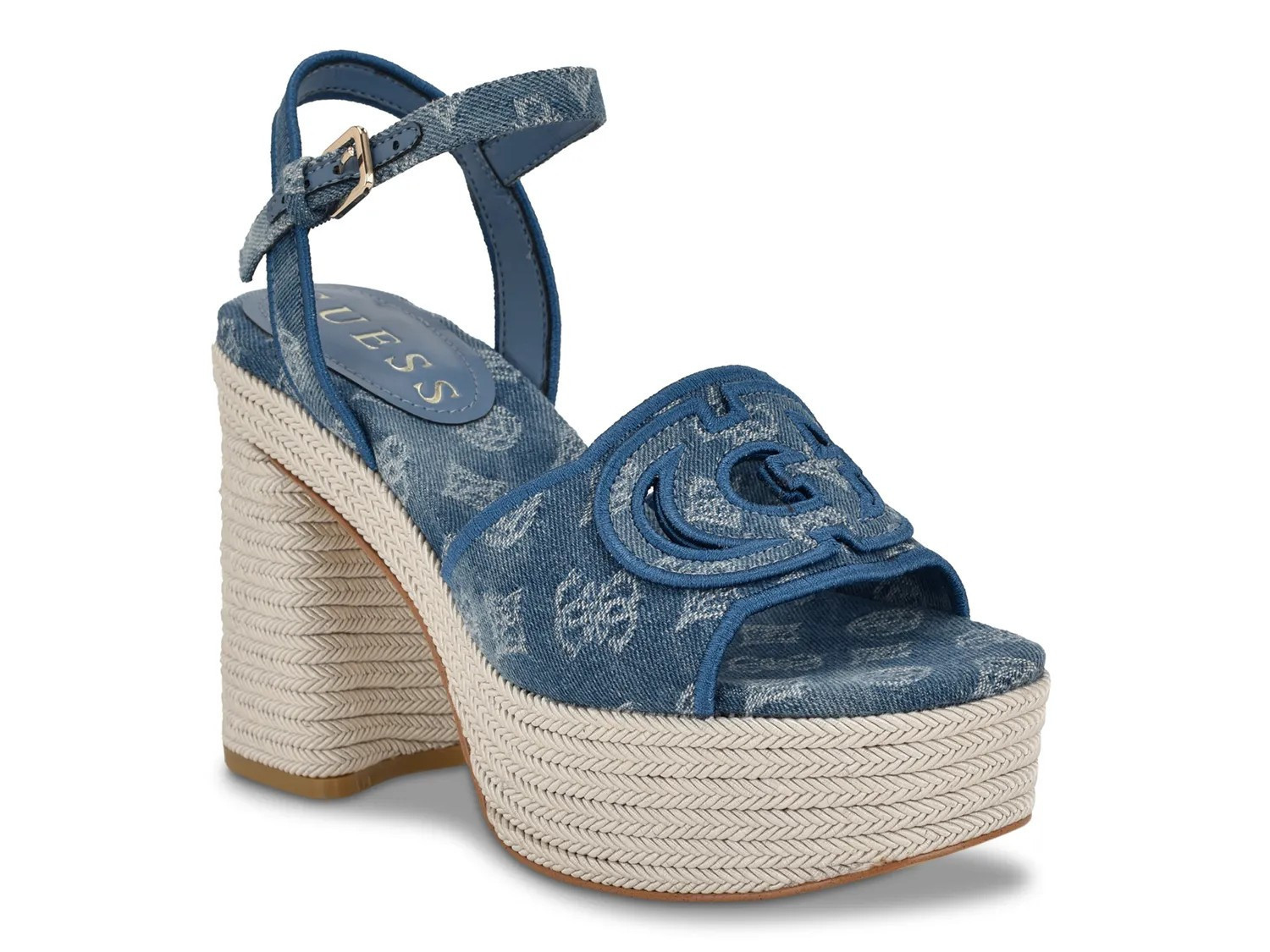 Guess Formaly Platform Sandal | Women's | Blue | Size 6.5 | Sandals | Ankle Strap | DSW