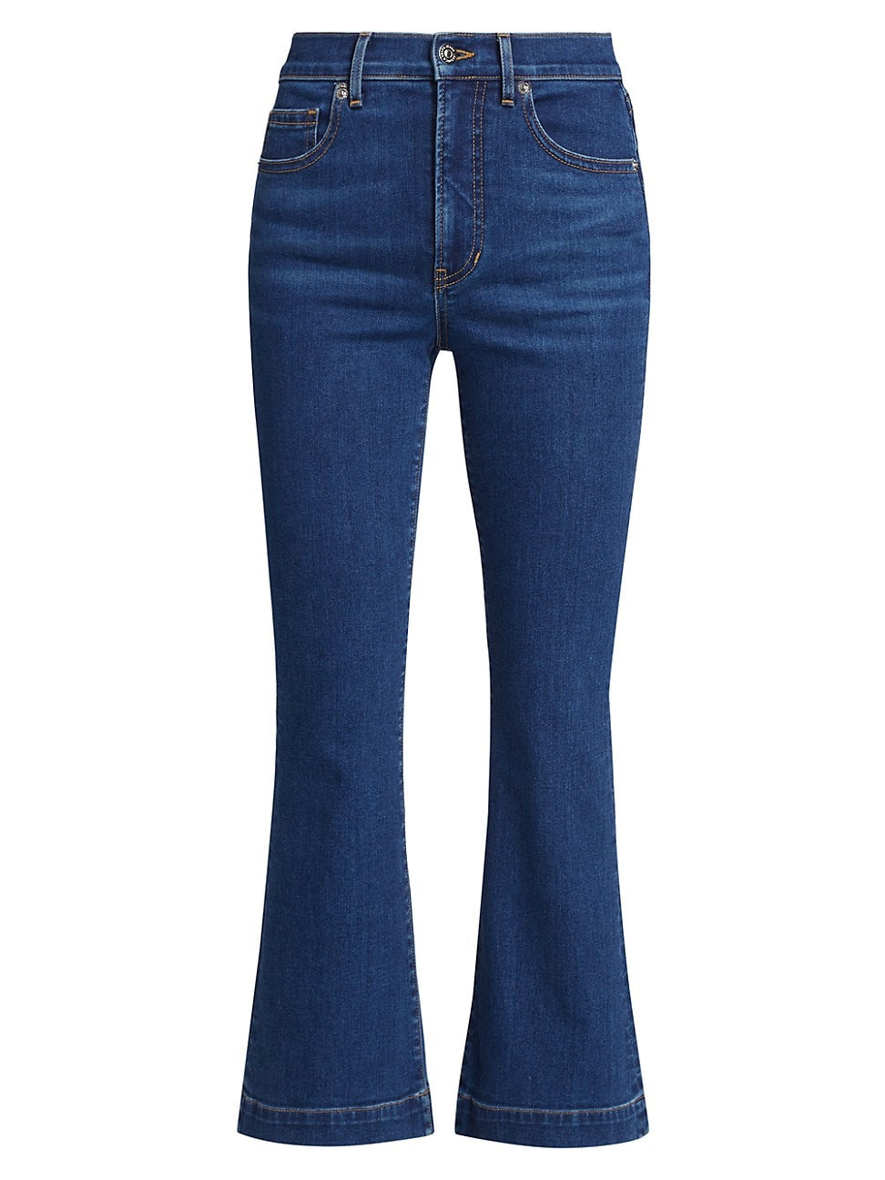 Women's Carson High-Rise Crop Flare Jeans - Bright Blue - Size 29 | Saks Fifth Avenue