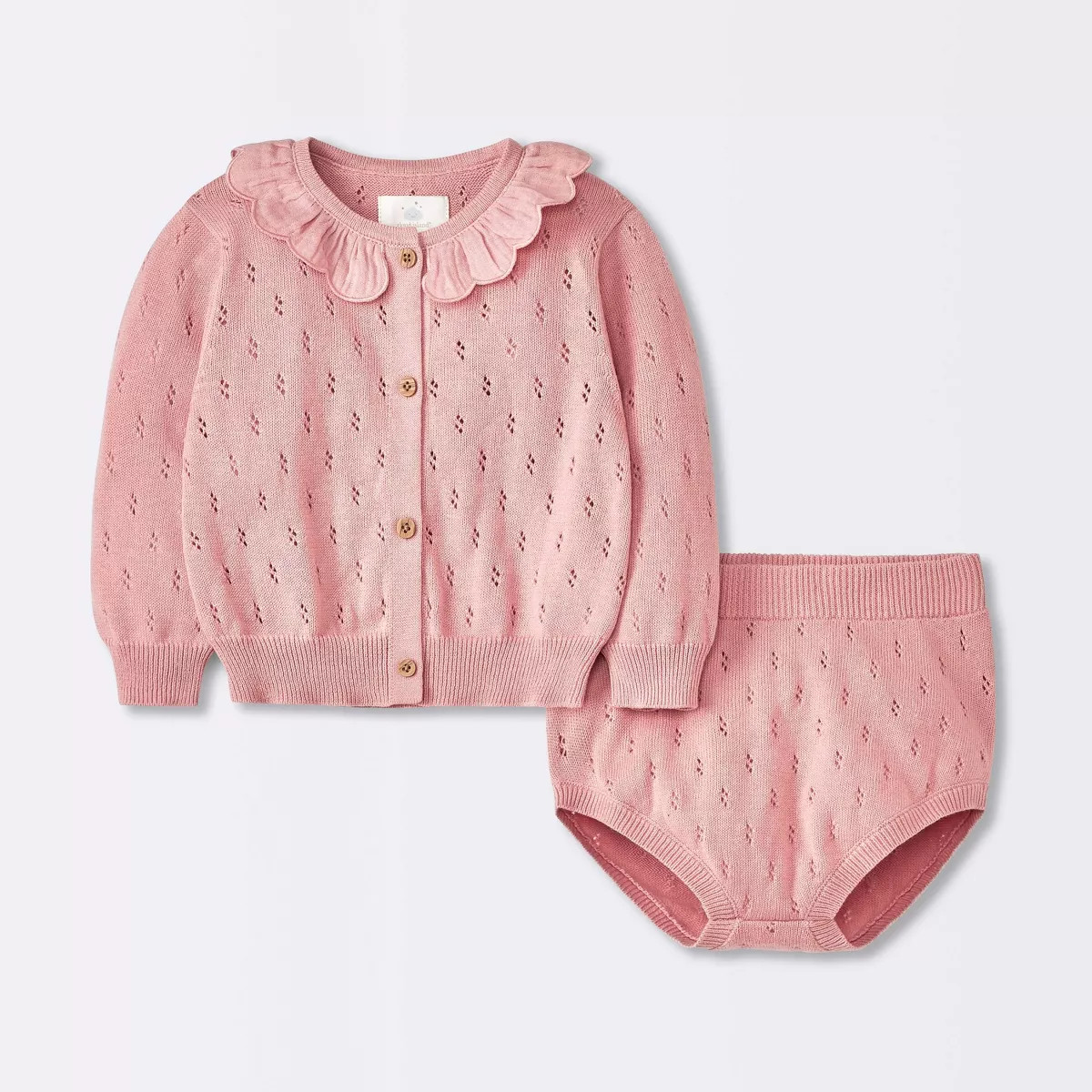Baby Girls' Rose Pointelle Sweater & Bloomer Set - Cloud Island™ Pink | Target