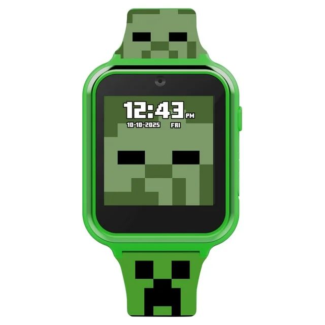 Minecraft iTime Unisex Touchscreen Smart Watch with Silicone Strap and Green Case 42MM | Walmart (US)