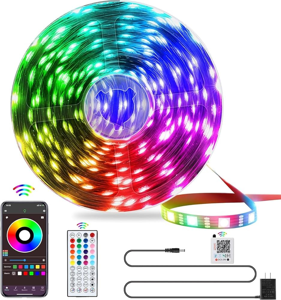QZYL LED Lights for Bedroom, 25FT RGB LED Strip Lights with 44 Keys IR Remote, Smart LED Light St... | Amazon (US)