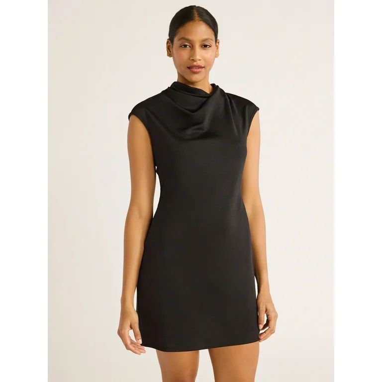 Scoop Women’s Ponte Funnel Neck Dress, Sizes XS-XXL | Walmart (US)