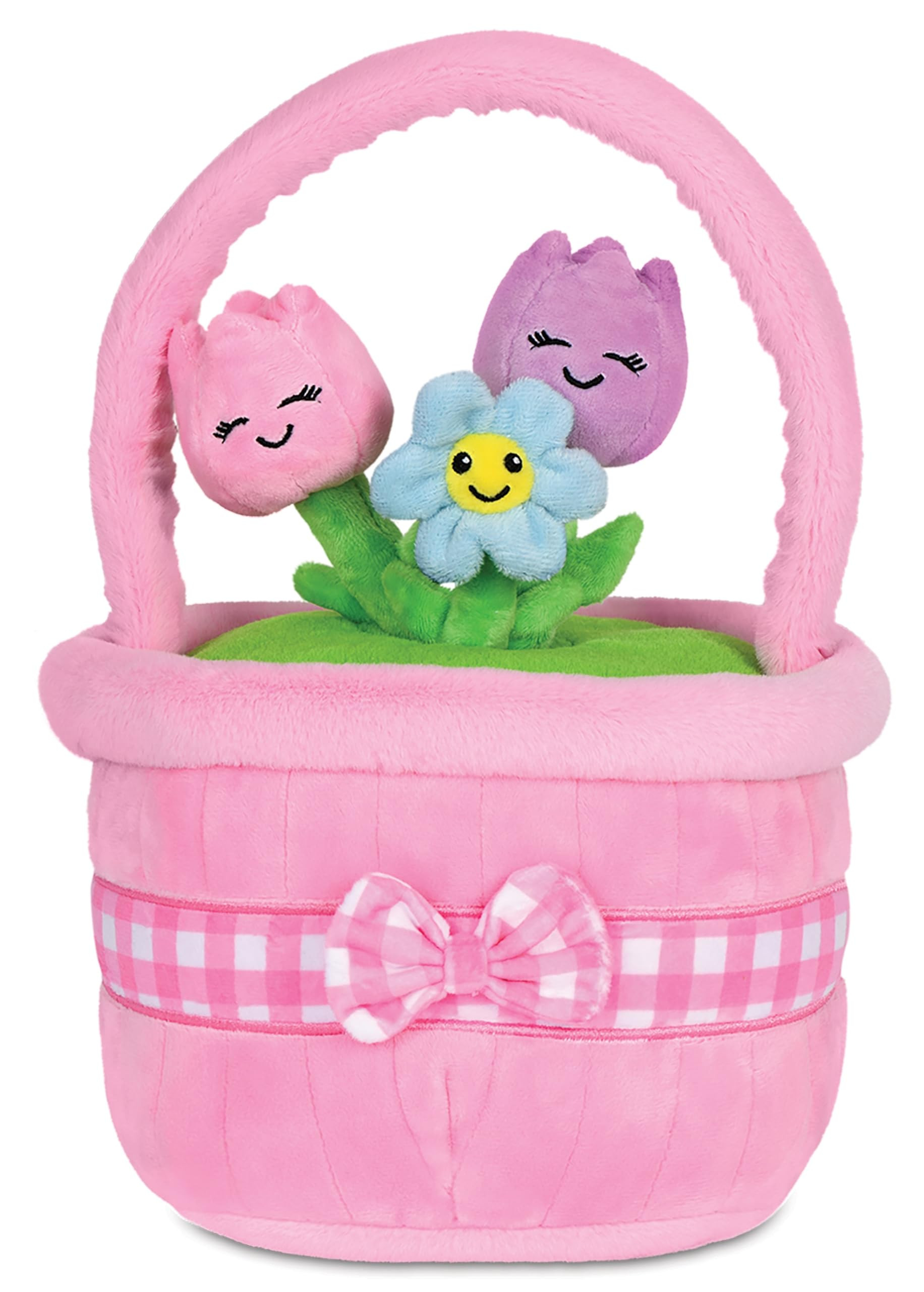 iscream Sunny Spring 12" Plush Flower Basket with Embroidered Accents for All Ages | Amazon (US)