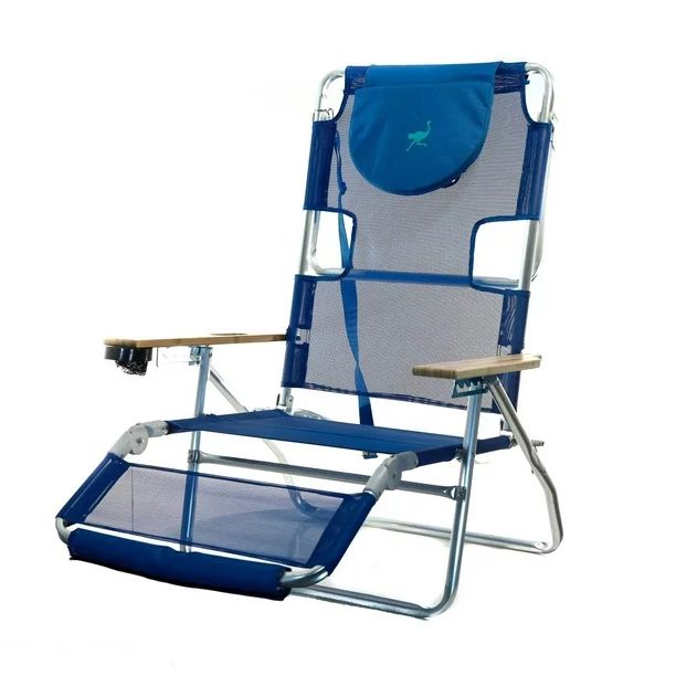 Ostrich 5 Position Aluminum Beach Chair - Blue - Walmart.com | Walmart (US)