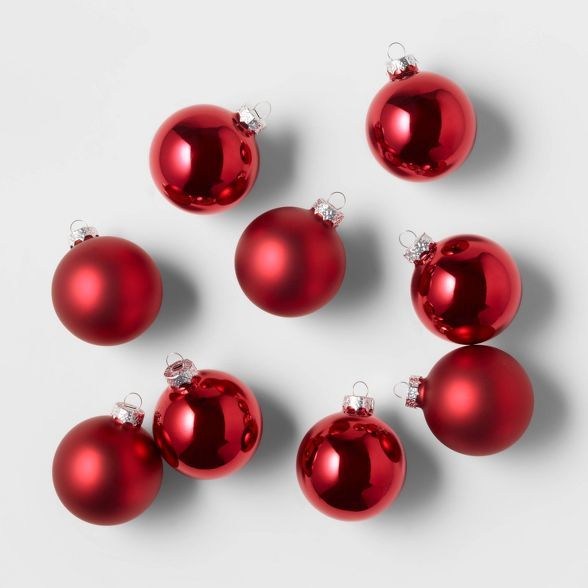 9ct Glass Round Christmas Ornament Set - Wondershop™ | Target