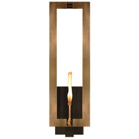 Aurora 27 1/2" High Antique Brass Gas Lantern Outdoor Wall Light | Lamps Plus