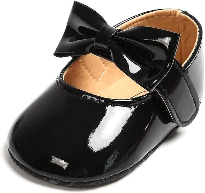 Baby Girls Mary Jane Flats with Bowknot Ballet Slippers Toddler First Walkers Infant Princess Wed... | Amazon (US)