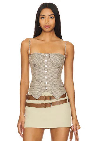GUIZIO Edith Corset in Cafe from Revolve.com | Revolve Clothing (Global)
