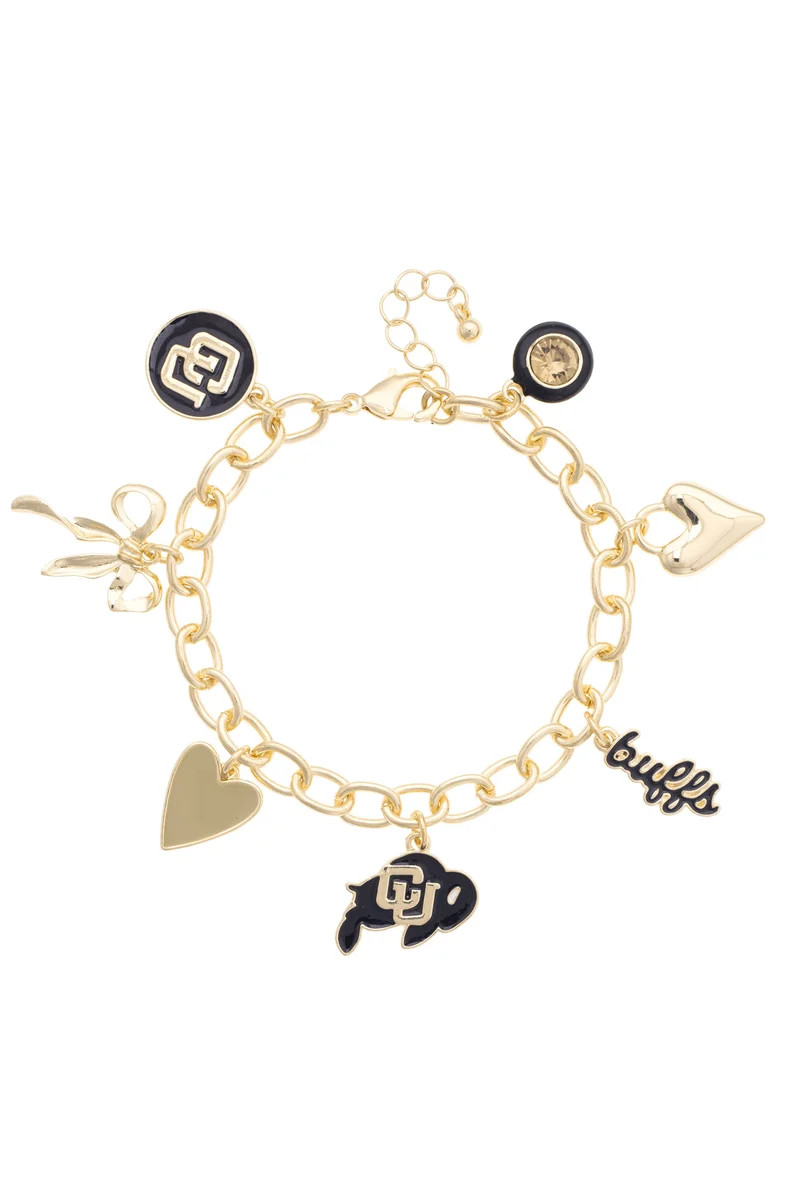 Colorado Buffaloes Enamel Icons Charm Bracelet in Shiny Gold | CANVAS