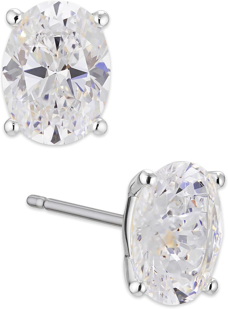 Nadri Oval Stud Earrings - Cubic Zirconia Earrings for Women, Bridesmaid Gifts for Wedding Day, H... | Amazon (US)