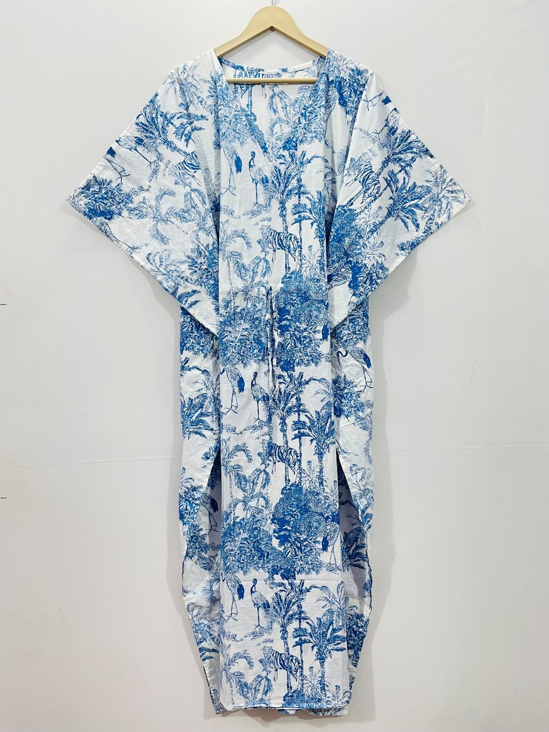 Cotton Kaftan, Indian Floral Kaftan, Long Caftan,dress for to Be Moms, Beach Cover Up, Sleepwear,... | Etsy (US)