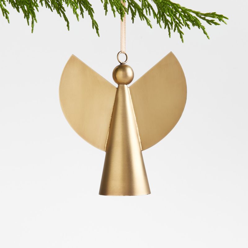 Brass Metal Angel Christmas Tree Ornament + Reviews | Crate & Barrel | Crate & Barrel
