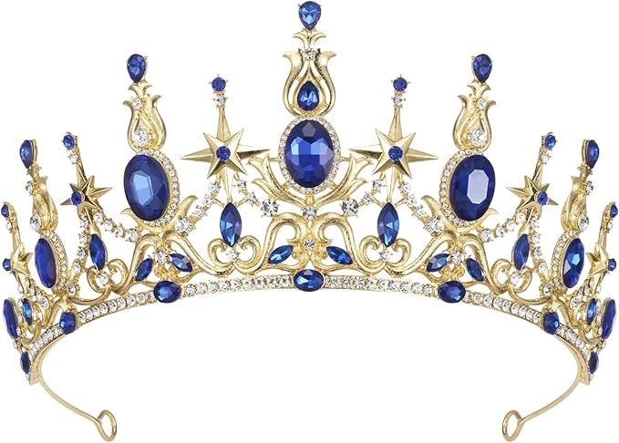SWEETV Princess Tiaras for Women Queen Crown Crystal Tiaras and Crowns for Wedding Photo Shoot Bi... | Amazon (US)
