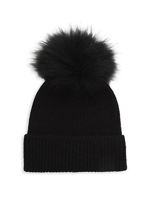 ​Cashmere & Fox Fur Pom-Pom Beanie | Saks Fifth Avenue OFF 5TH