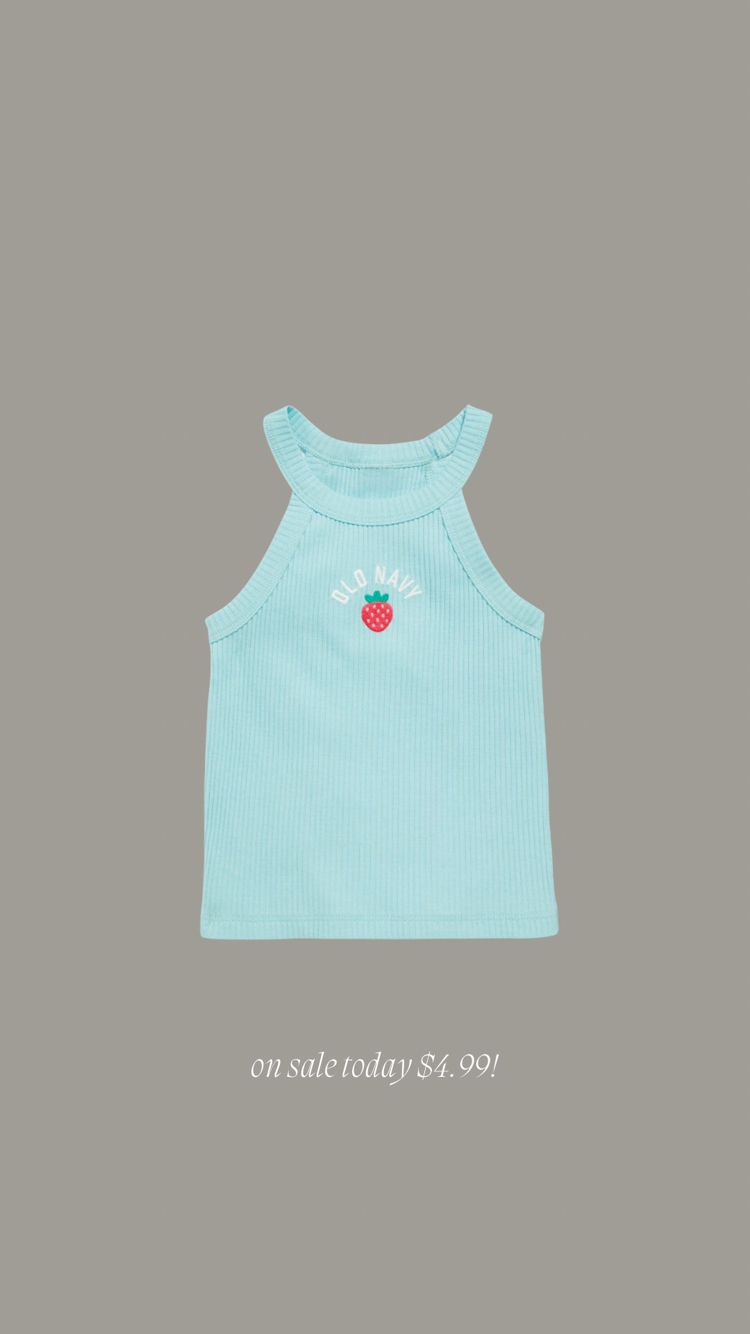 Harper’s tank top today! It’s so cute, on sale for $4.99 today! 🍓🩵