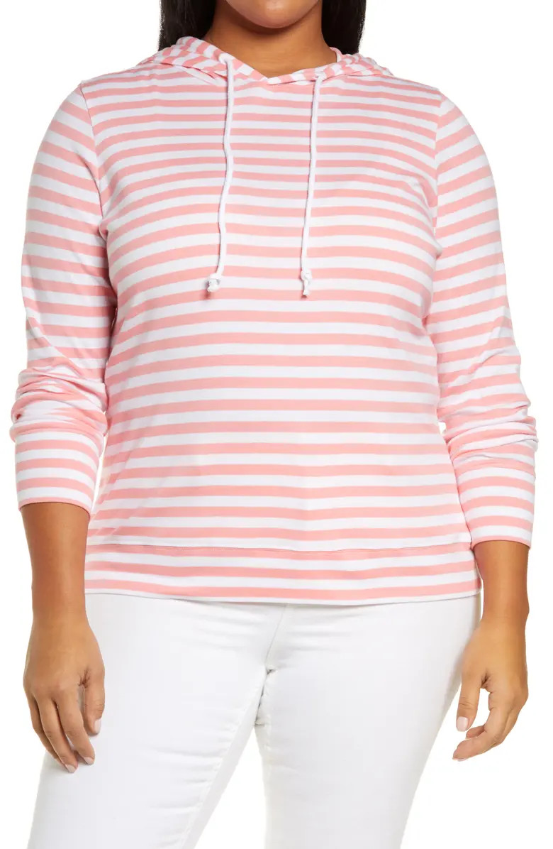 Caslon® Stripe Knit Pullover Hoodie | Nordstrom | Nordstrom