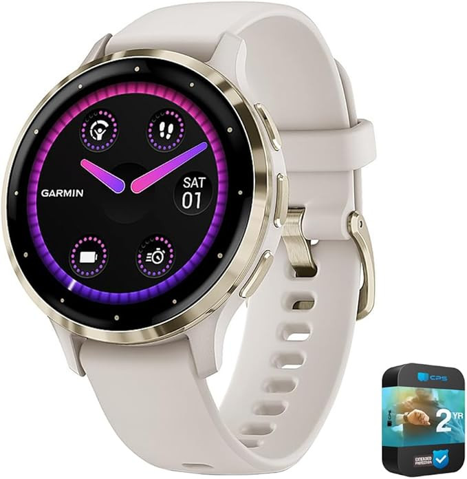 Garmin 010-02785-04 Venu 3S Health Fitness GPS Smartwatch Gold Steel Bezel with Ivory Case 41mm |... | Amazon (US)
