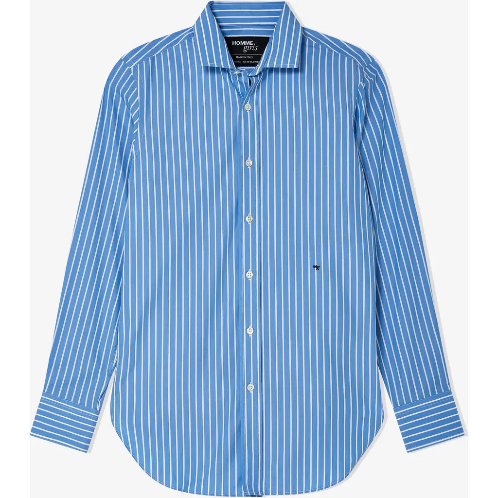 Hommegirls Classic Stripe Shirt in Blue White Stripe at Nordstrom, Size X-Large | Nordstrom