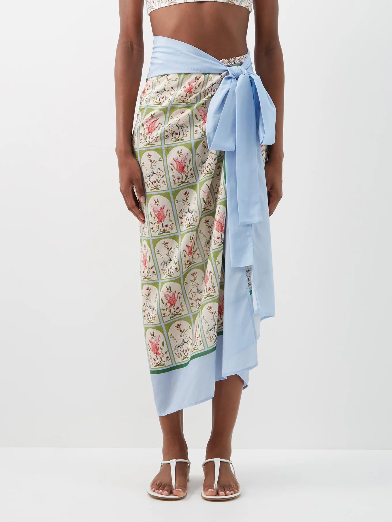 Lavanda floral-print voile sarong | Agua by Agua Bendita | Matches (US)