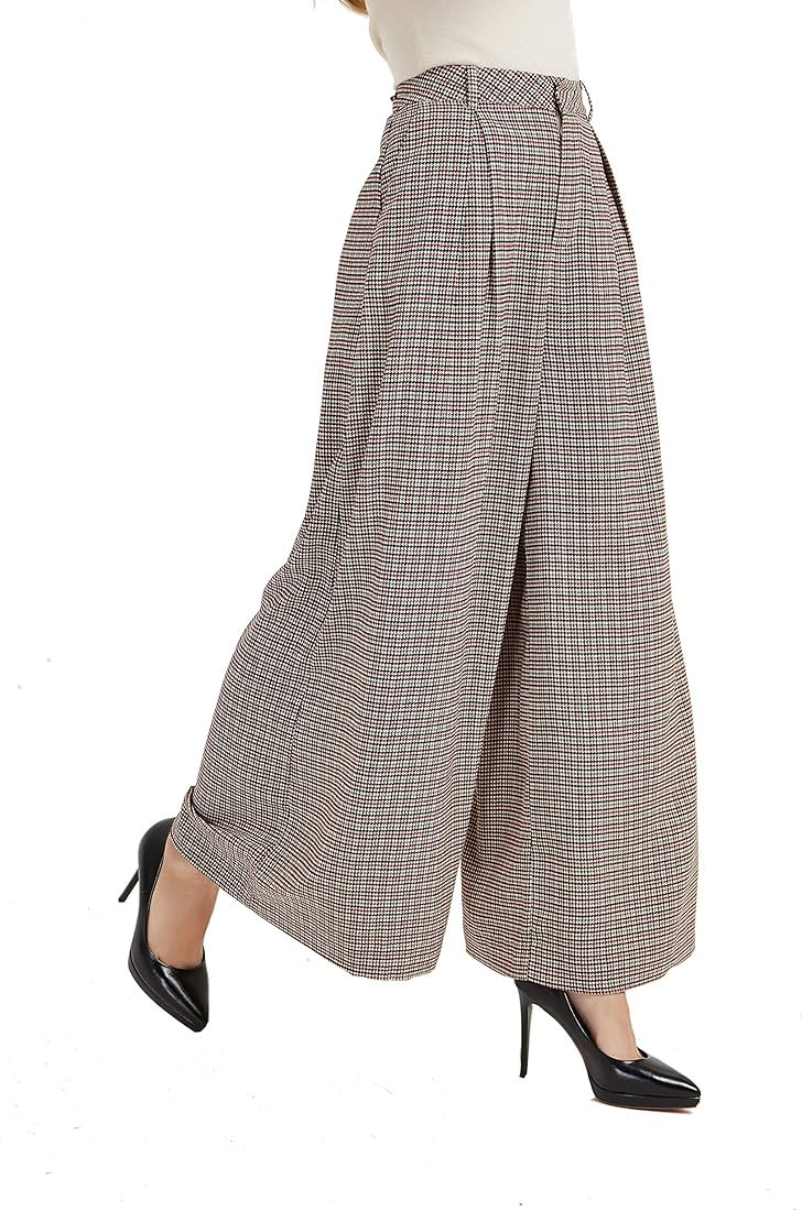 Women High Waist Casual Wide Leg Long Palazzo Pants Trousers Regular Size | Amazon (US)