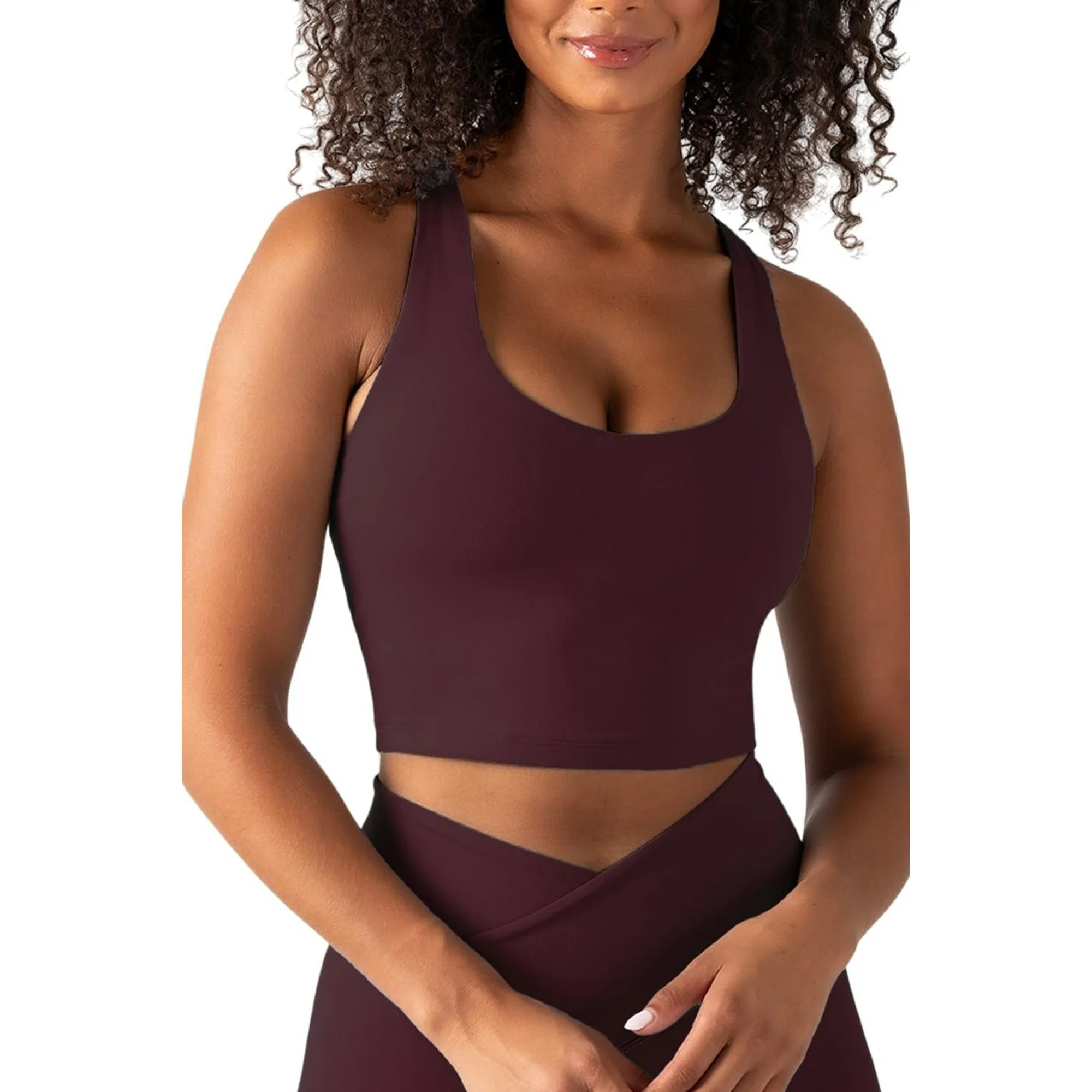 YITTY Active Women's UltraLuxe Built-in Bra Tank Top, Athleisure, 4-Way-Stretch, Burgundy, XS - W... | Walmart (US)