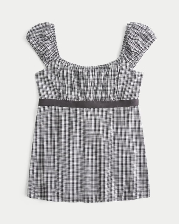 Women's Easy Satin Tie Babydoll Top | Women's Tops | HollisterCo.com | Hollister (US)