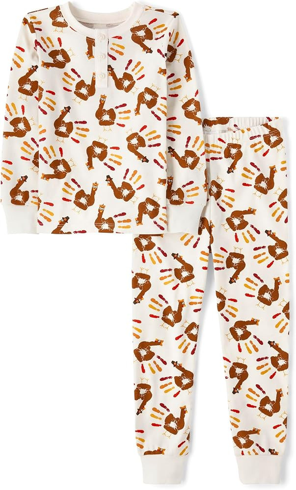 Gymboree Kids' and Toddler 100% Cotton Henley Long Sleeve Top and Pants, Holiday Gymmies | Amazon (US)