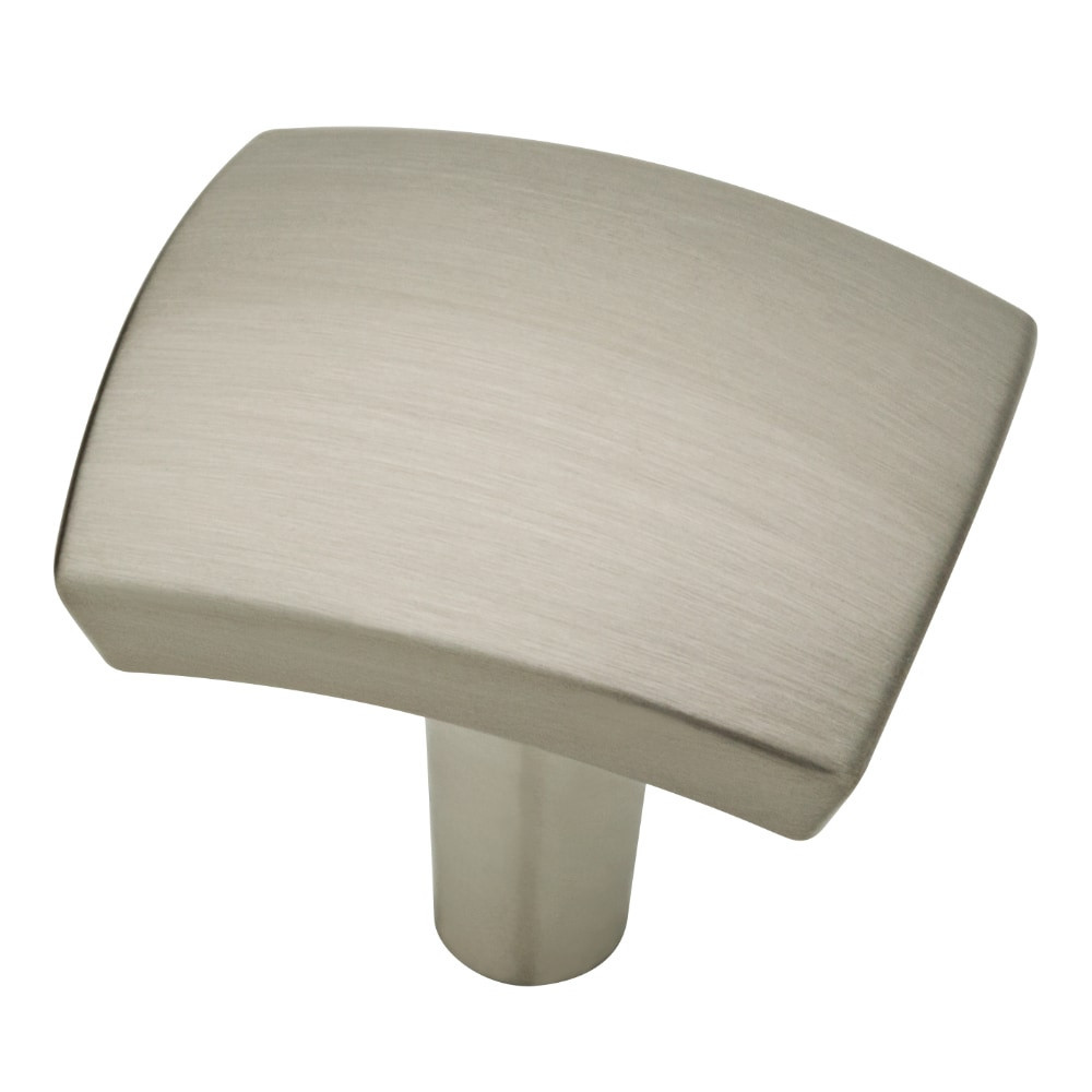 Brainerd Caroline 1-in Satin Nickel Square Modern Cabinet Knob | P27772W-SN-CP | Lowe's