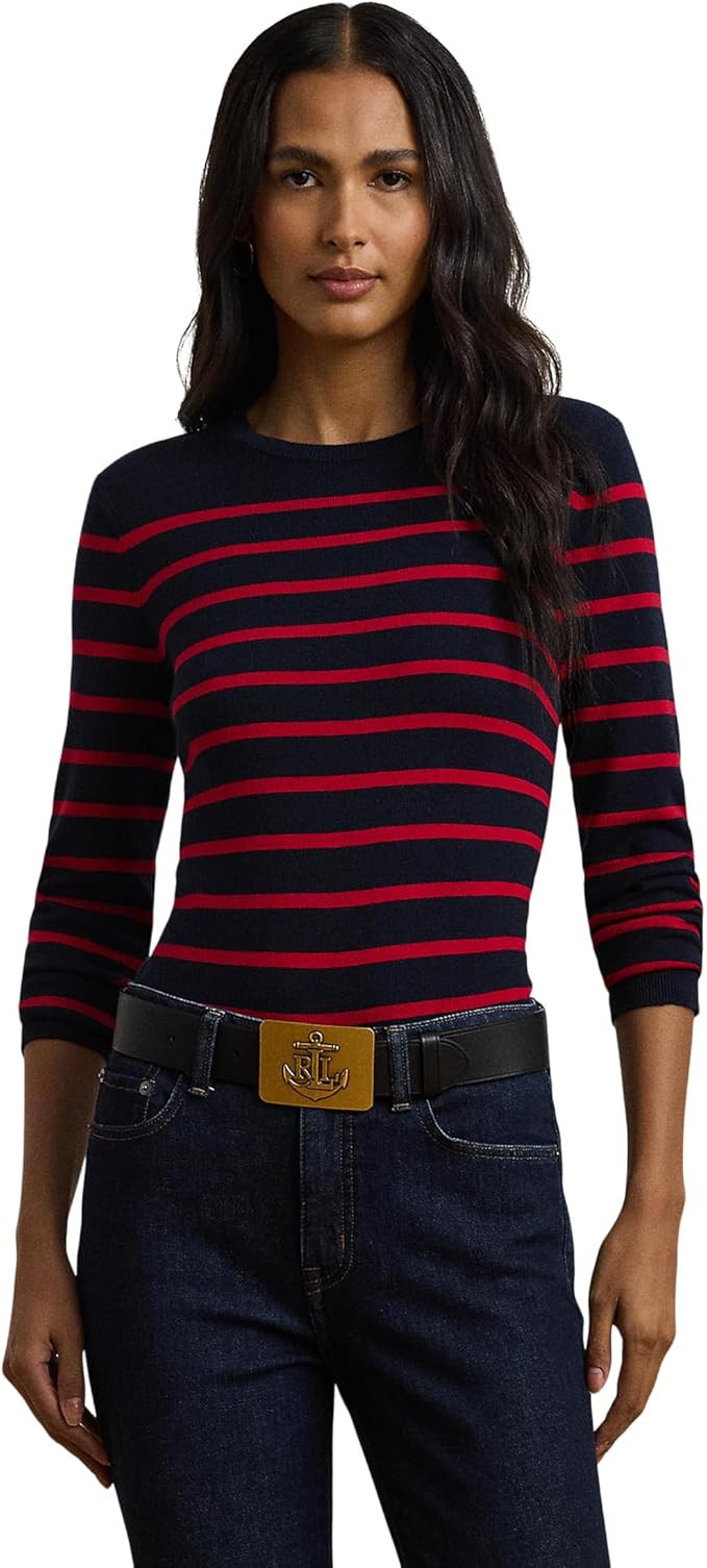 Striped Cotton-Blend Sweater | Amazon (US)