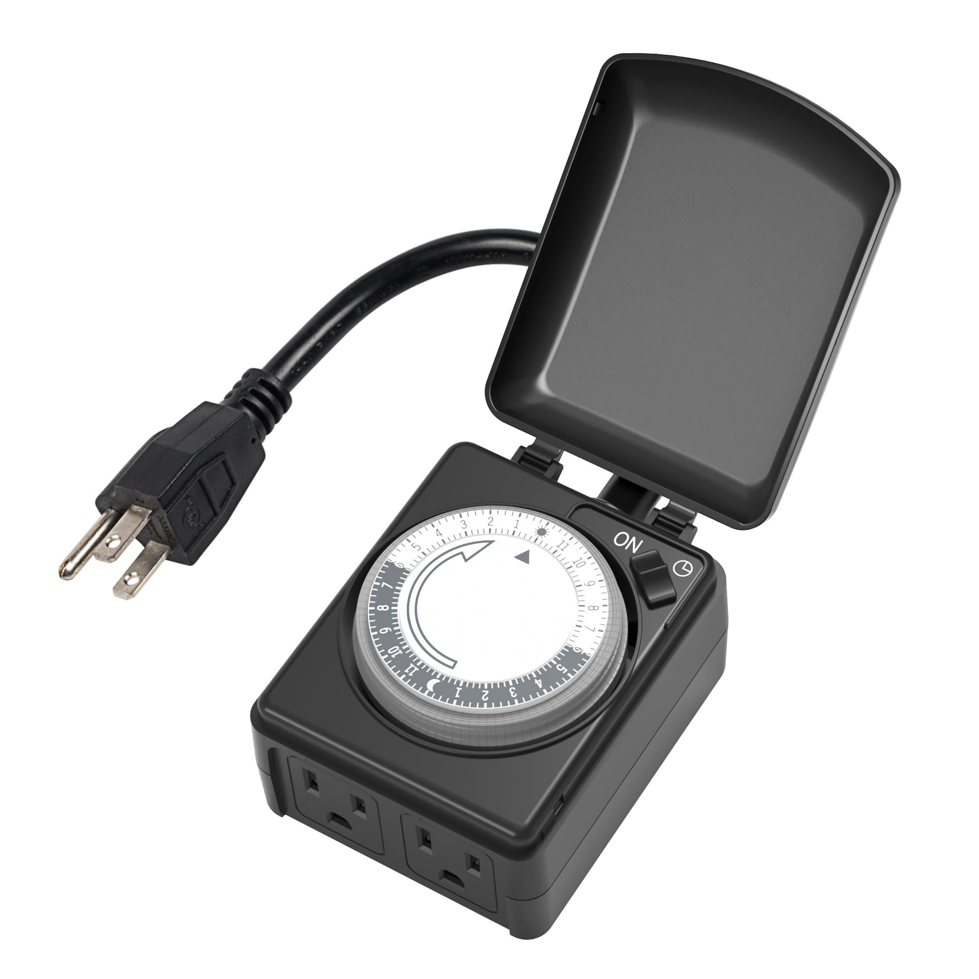 BN-LINK 24 Hour Heavy Duty Mechanical Timer, Outdoor Timer Outlet Waterproof with 15 Minutes Inte... | Amazon (US)