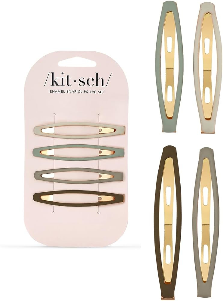 Kitsch Matte Snap Hair Clips for Thin & Thick Hair - Elongated Barettes and Hair Pins for Women, ... | Amazon (US)