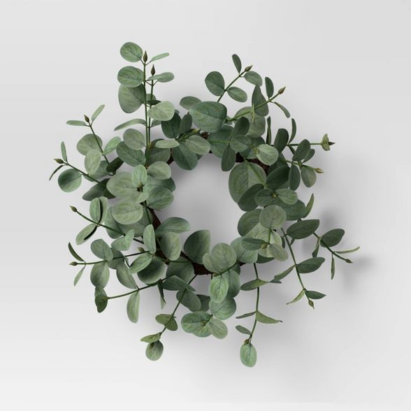 12&#34; Artificial Eucalyptus Wreath Green - Threshold&#8482; | Target
