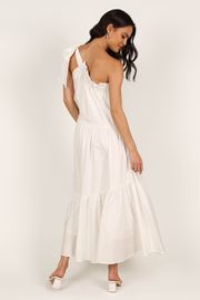 Ava One Shoulder Maxi Dress - White | Petal & Pup (US)