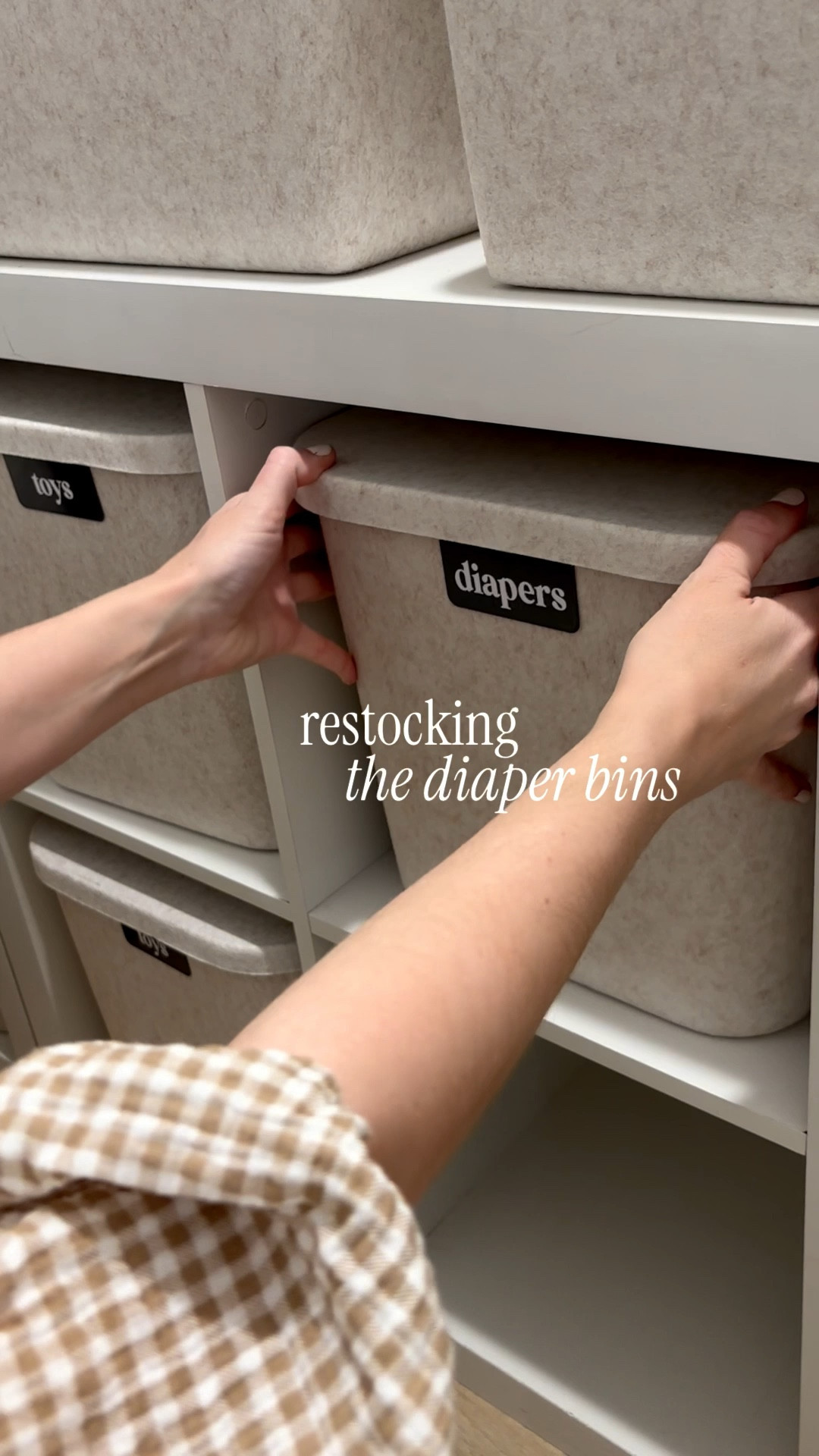 Diaper station restock 🤍
Restocking our diaper bins with labeled cube storage makes everyday routines feel calm and efficient. Using neutral bins and simple labels keeps everything organized, easy to grab, and visually cohesive—practical and beautiful. A small reset that makes a big difference.

diaper organization, diaper bin storage, nursery organization, cube storage bins, labeled storage bins, diaper station setup, neutral nursery organization, baby organization ideas, nursery storage solutions, minimalist nursery, baby essentials organization, changing table organization, Pinterest nursery organization, timeless nursery storage

#LTKBump #LTKmomlife #LTKBaby