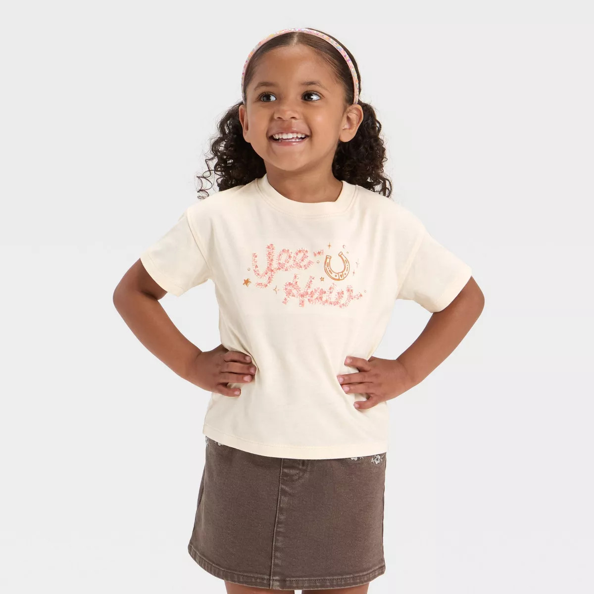 Toddler Girls' Relaxed Graphic T-Shirt - Cat & Jack™ Off-White 18M | Target