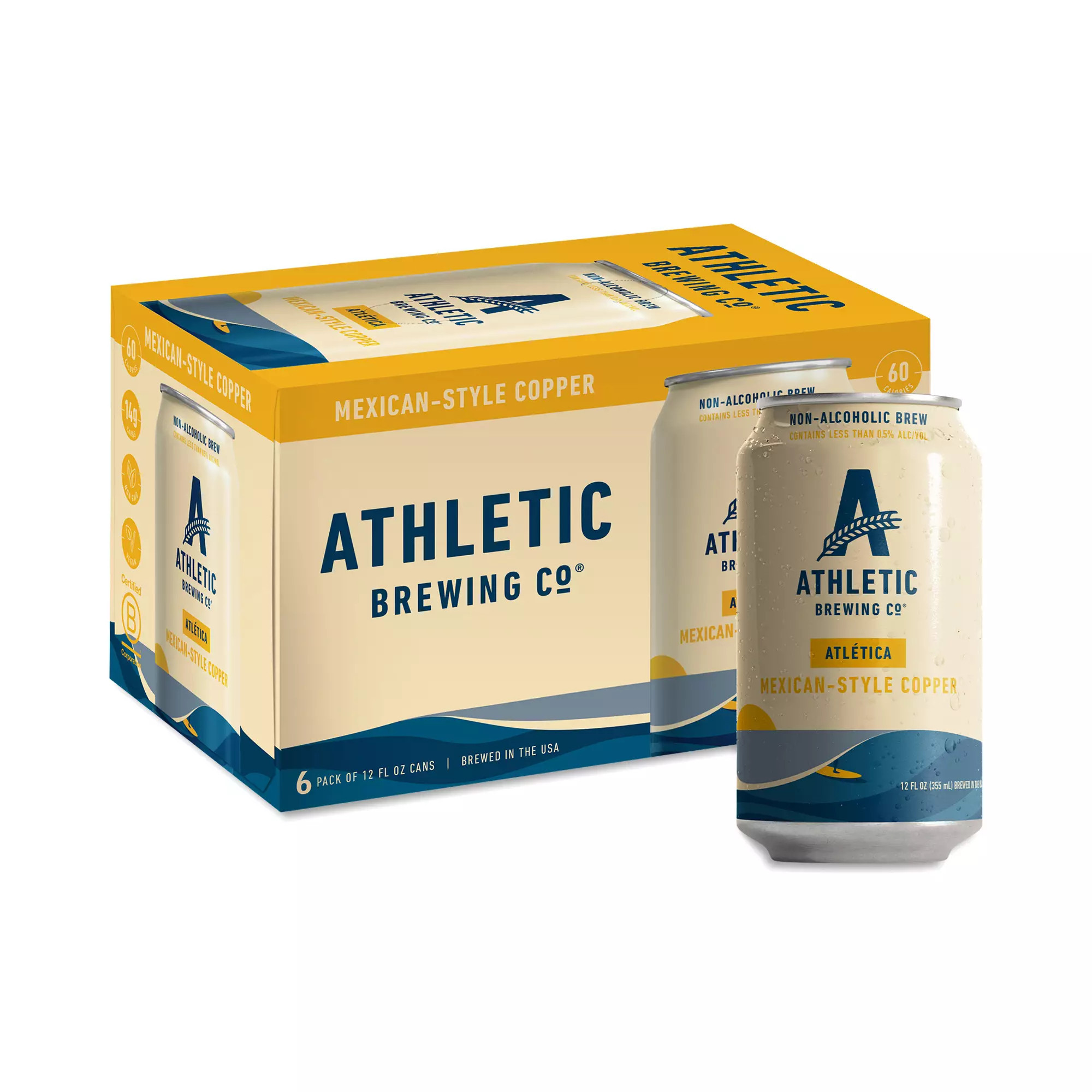 Athletic Brewing Company Non-Alcoholic Brew, Atletica Mexican-Style Copper 6 cans (12 fl oz each) | Thrive Market