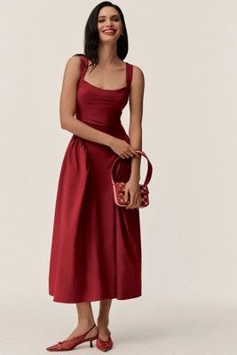 BHLDN Olivia Fit & Flare Midi Dress | Anthropologie (US)