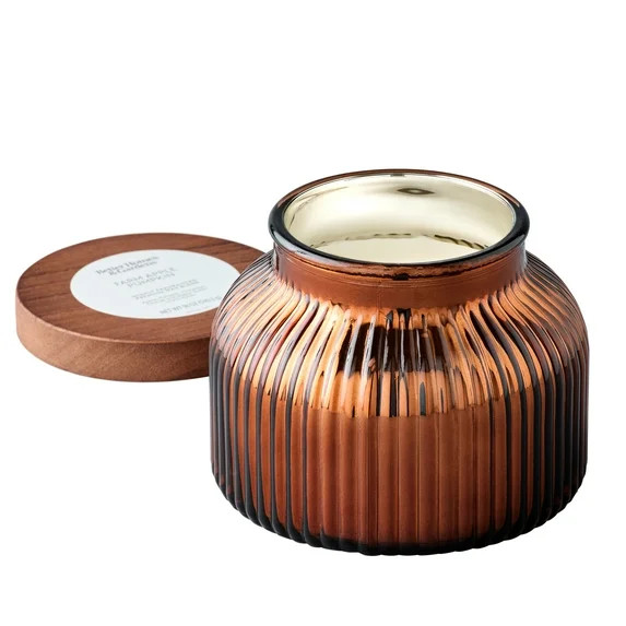 Better Homes & Gardens Farm Apple Pumpkin Scented Cotton 2-Wicks Ribbed Mecury Glass Jar Candle w... | Walmart (US)