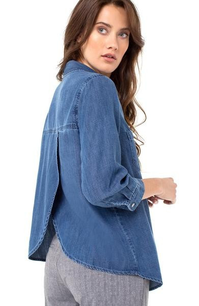 3/4 SLEEVE TULIP BACK BUTTON FRONT | Liverpool Jeans