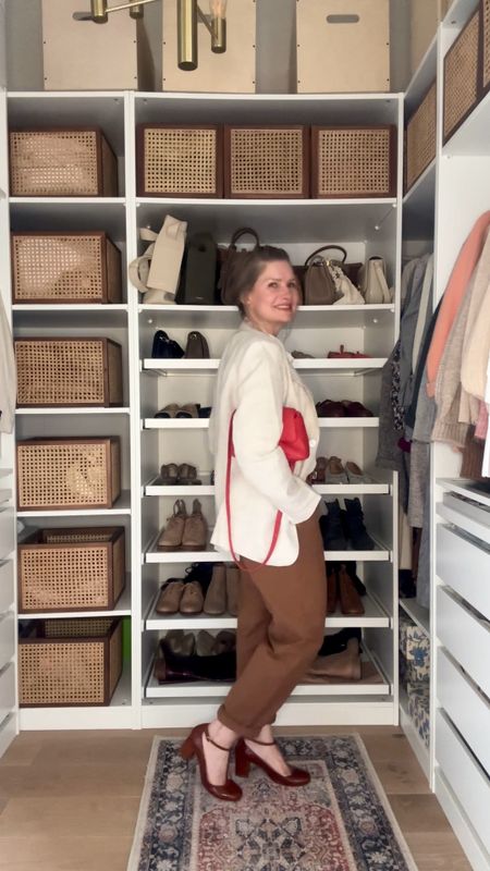 Blazer, white shirt, straight trousers, leather belt, red chunk heels, leather crossbody bag

#LTKstyletip #LTKSeasonal #LTKeurope