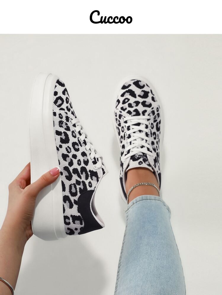 Cuccoo Leopard Pattern Flatform Skate Shoes | SHEIN