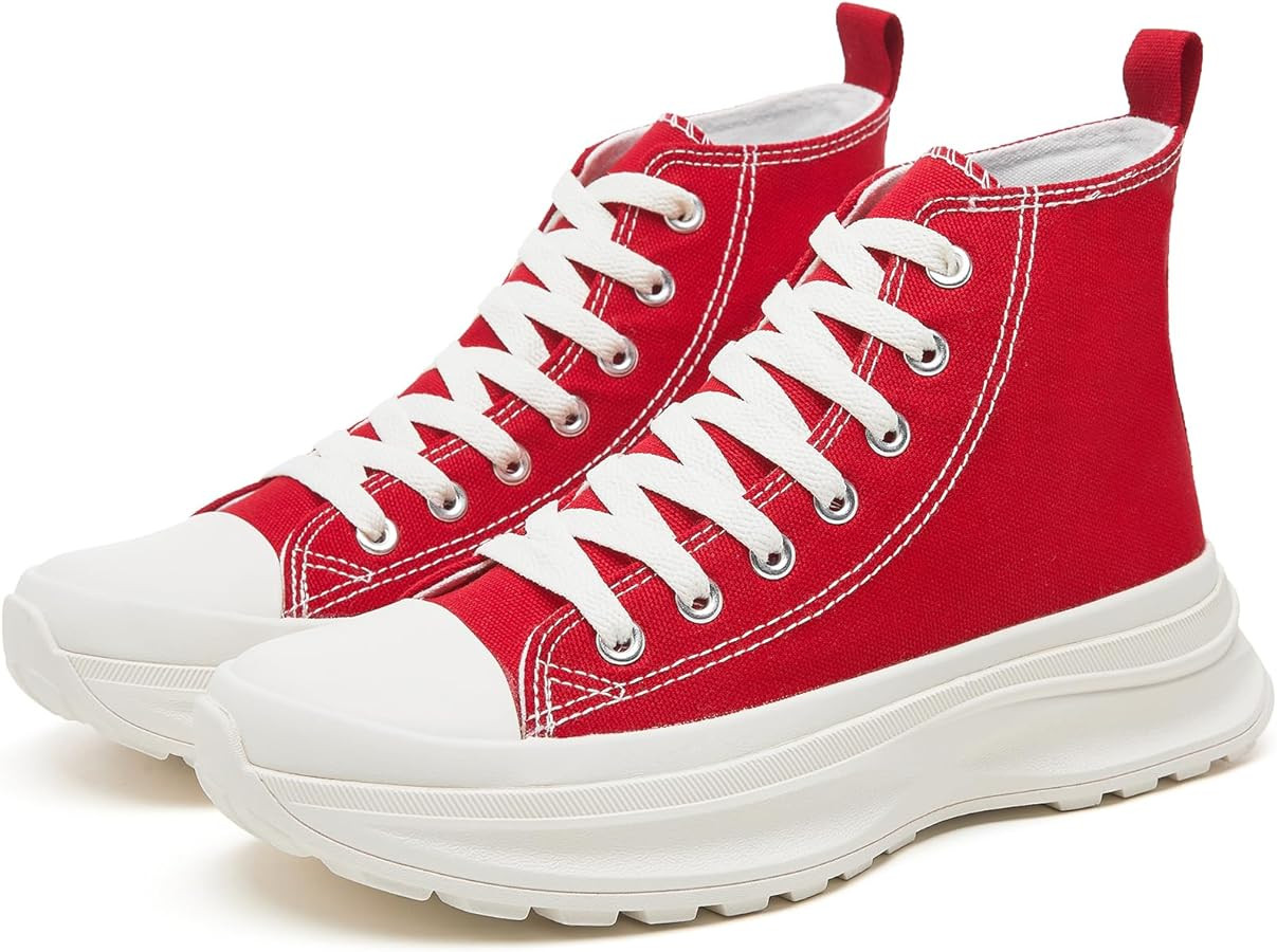 Yageyan Womens High Top Sneakers - Platform Shoes, Canvas, Tennis, Classic, Casual, Comfortable | Amazon (US)