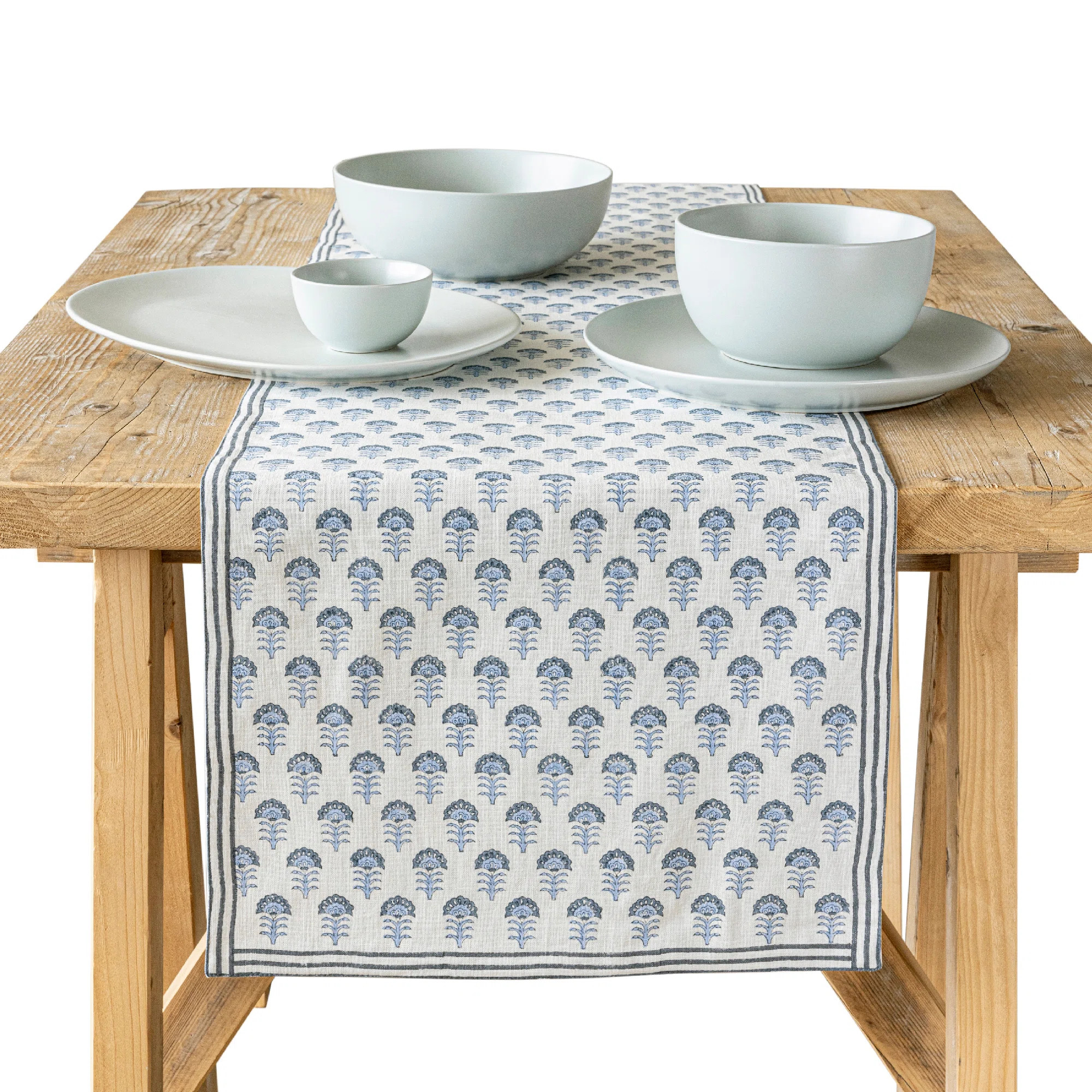 over&back Hand-Blocked Printed Cotton Table Runner | Wayfair North America