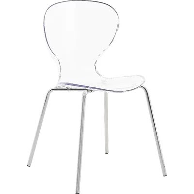 Eudora Stacking Side Chair in Clear Mercer41 Leg Color: Chrome | Wayfair North America