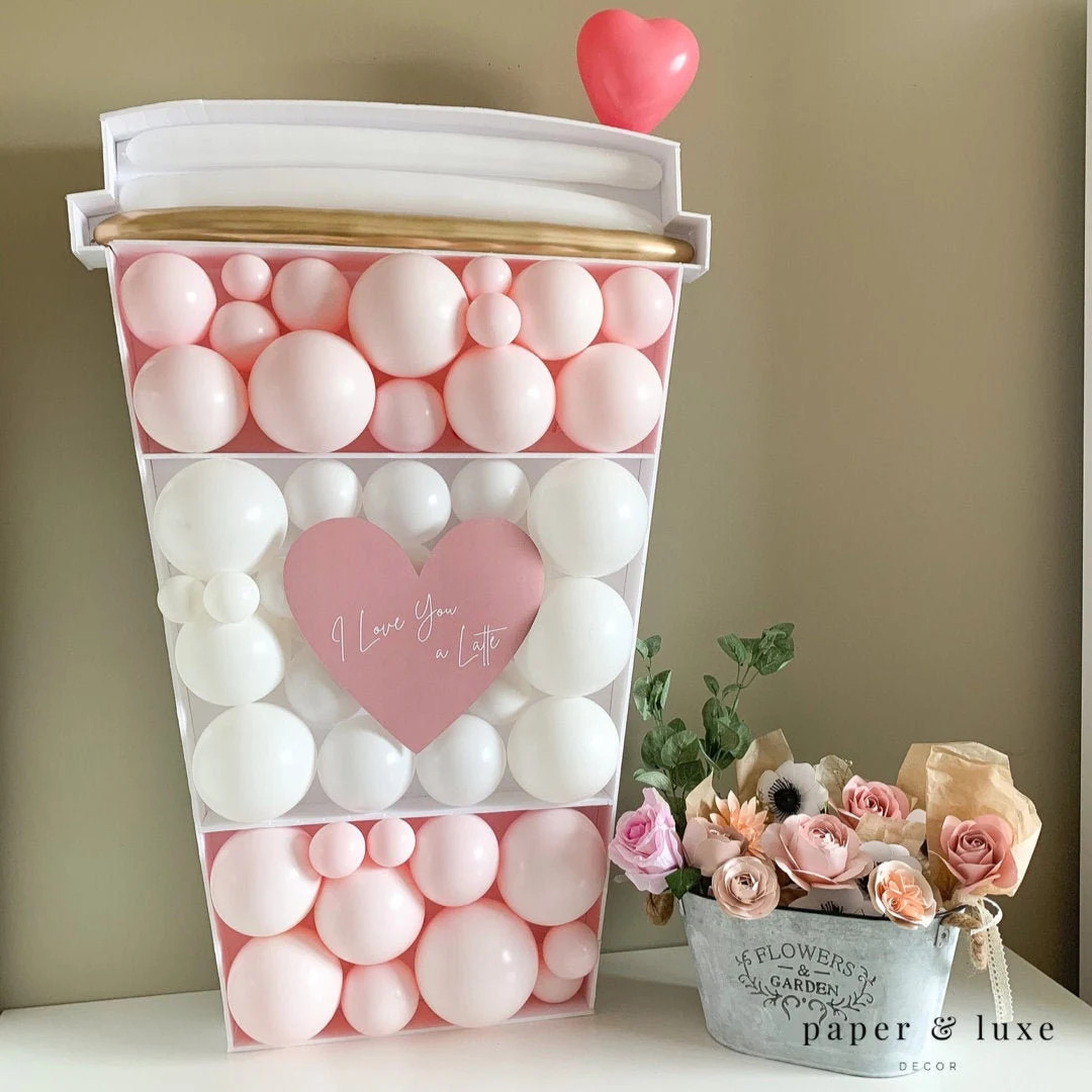 Coffee Cup Balloon Template DIY, Coffee Cup Balloons, Coffee Balloon Mosaic, Starbucks Balloon De... | Etsy (Global)