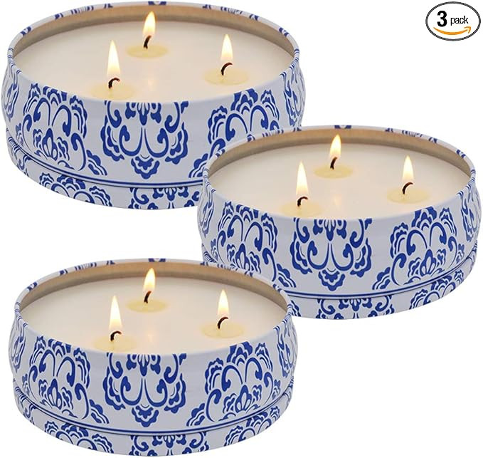 Citronella Candles Outdoor, Large 3-Wick 13.5oz Soy Wax Candle for Summer Patio Porch, 3 Packs | Amazon (US)