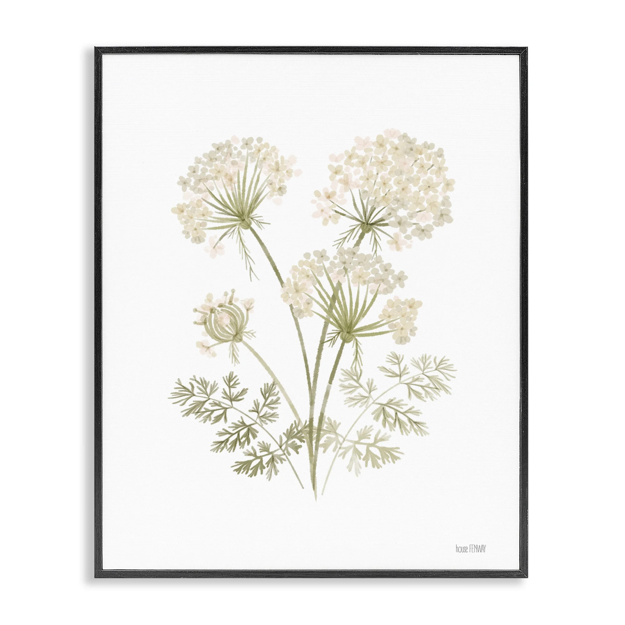 Stupell Industries Spring Dandelion Sprigs Plants & Flowers Painting Black Framed Art Print Wall ... | Walmart (US)