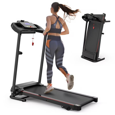 2.5HP Foldable Electric Treadmill with Incline, 12KM/H Speed, Heart Rate Sensor, Bluetooth Music, Cup Holder for Home Gym Fitness | Target