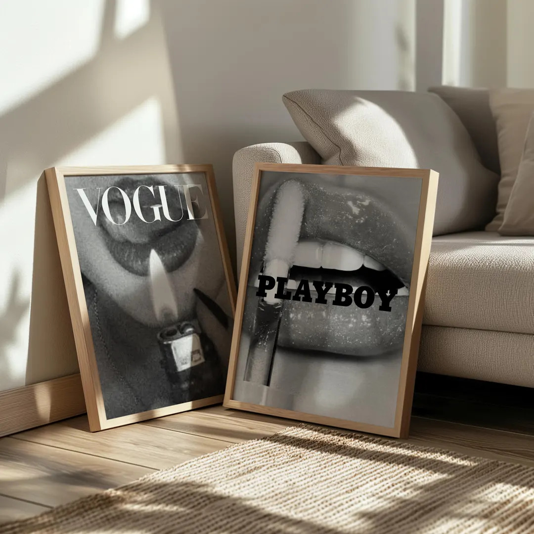 6 - Piece Vogue and Playboy Prints Bundle - Trendy Wall Art, Office Wall Art, Bedroom Wall Art, B... | Etsy (US)